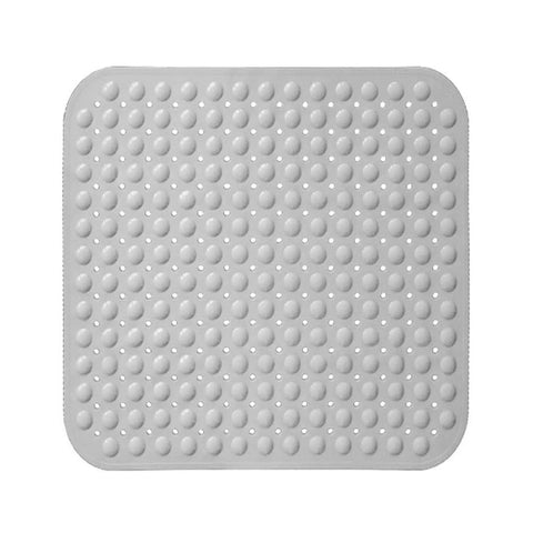 LifeKrafts grey soft pebble anti-slip bath mat with drainage holes for bathroom and shower