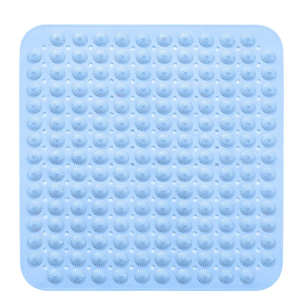 LifeKrafts blue Accu Pebble anti-slip bath mat with drainage holes for bathroom and shower