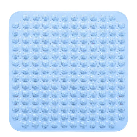 LifeKrafts blue Accu Pebble anti-slip bath mat with drainage holes for bathroom and shower