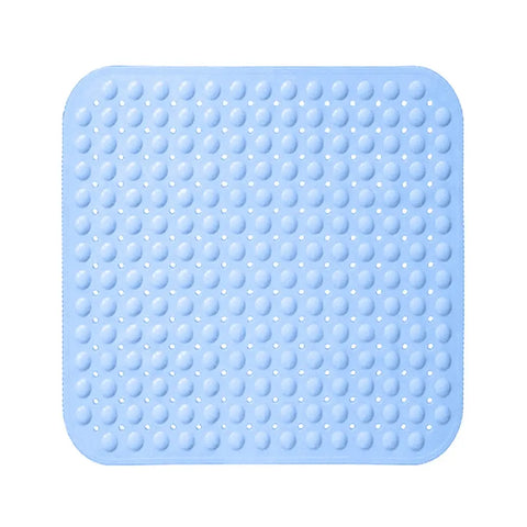 LifeKrafts blue soft pebble anti-slip bath mat with drainage holes for bathroom and shower