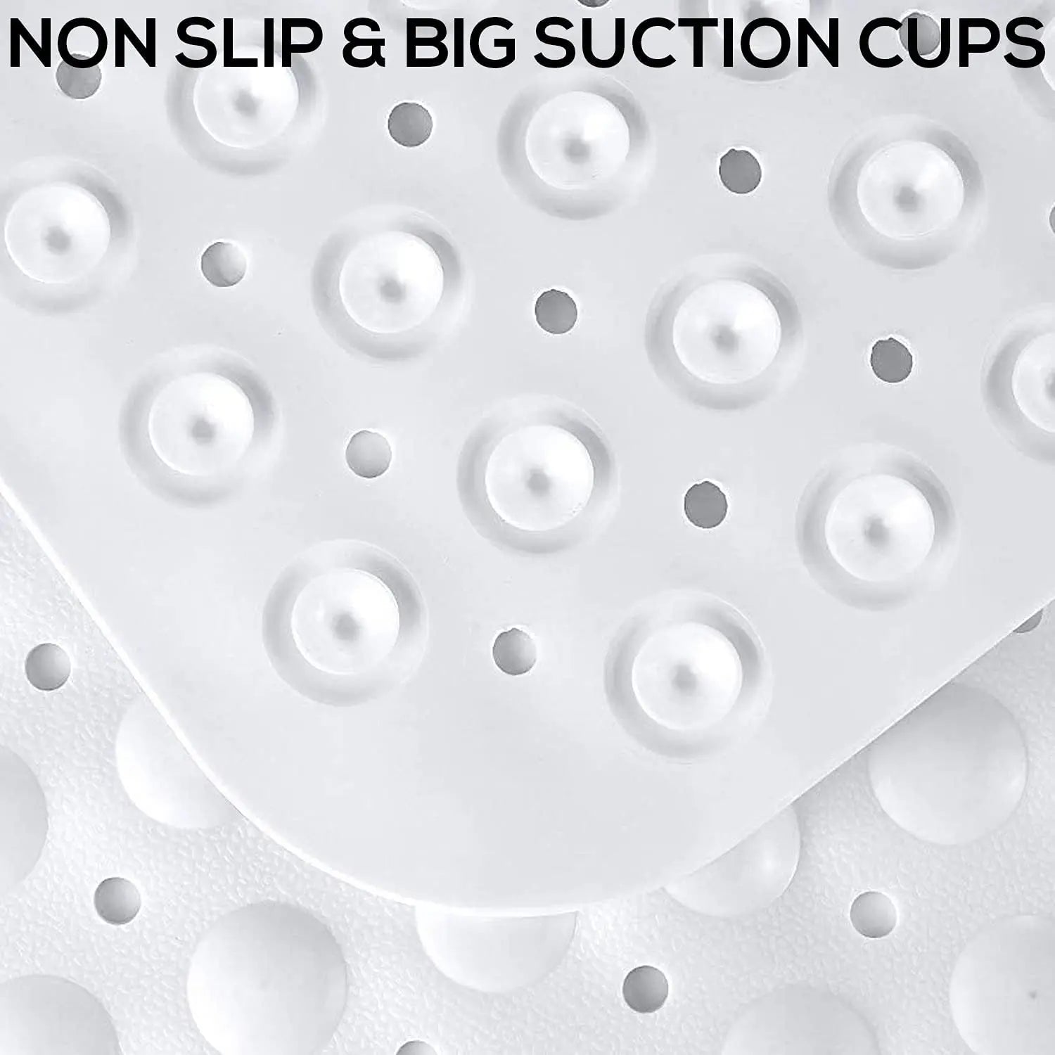 Experia Anti-Slip with Suction Cup Bath Mat, 80x80cm White (Soft-Pebble) LifeKrafts