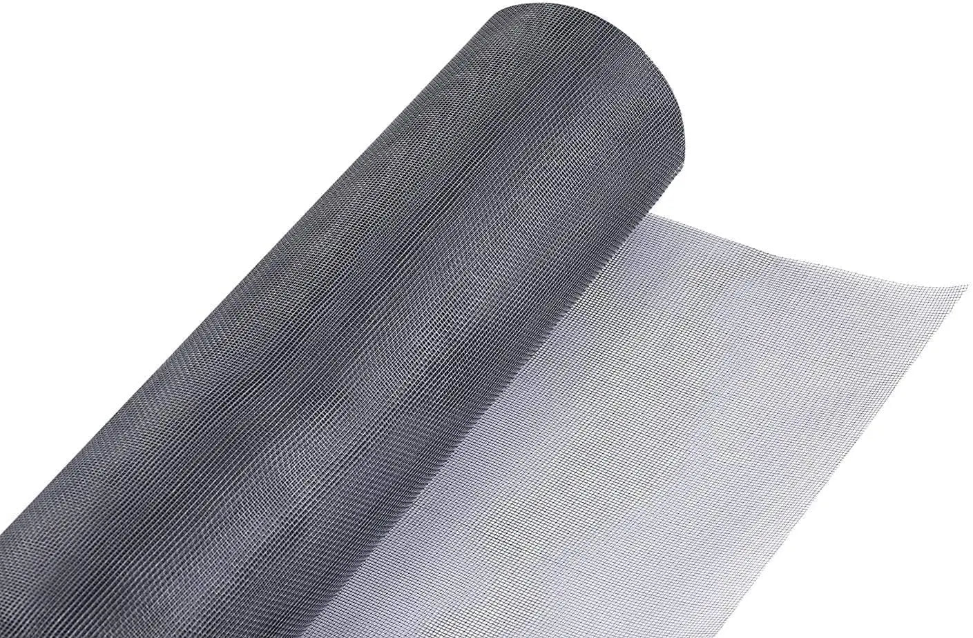 Grey fiberglass window mosquito mesh roll for custom insect screening and ventilation