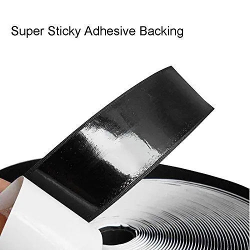 Hook and Loop Tape (Size 25 Meter x 20mm Width) Self Adhesive Hook Tape, Strong Glue with Durable Quality Black Color