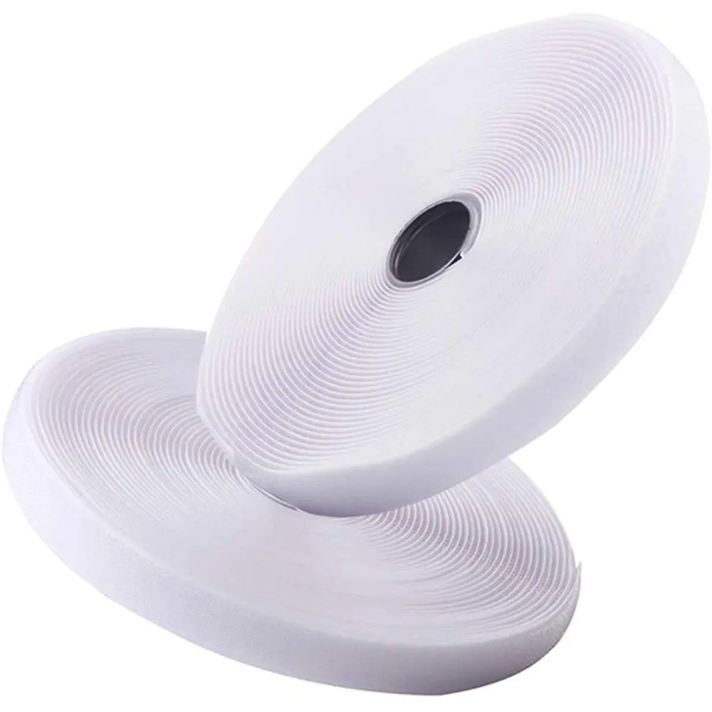 LifeKrafts white non-adhesive hook and loop tape rolls for sewing and fastening
