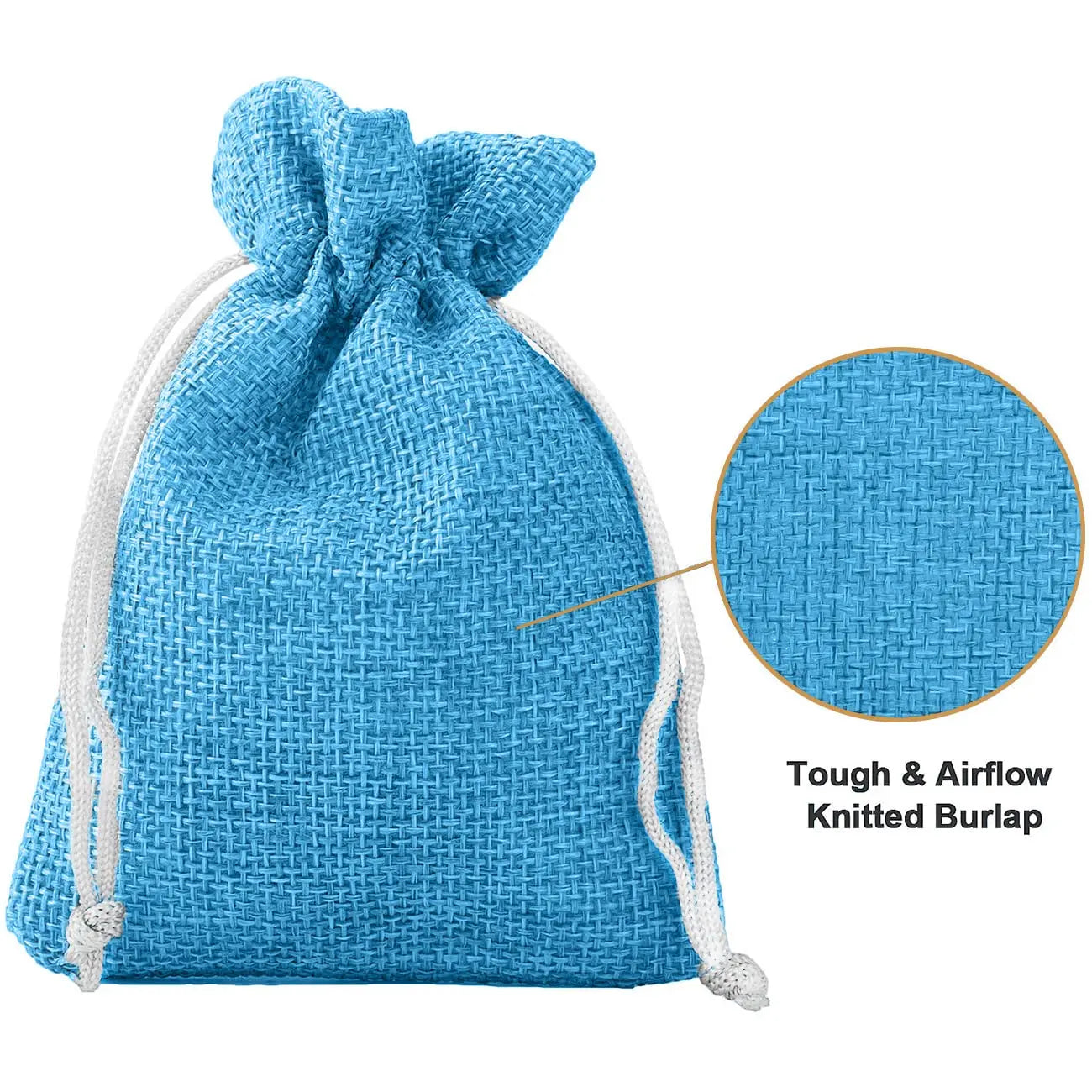 Jute Linen Pouches Christmas, Birthday and Party Favor Bags for Functions- Blue LifeKrafts