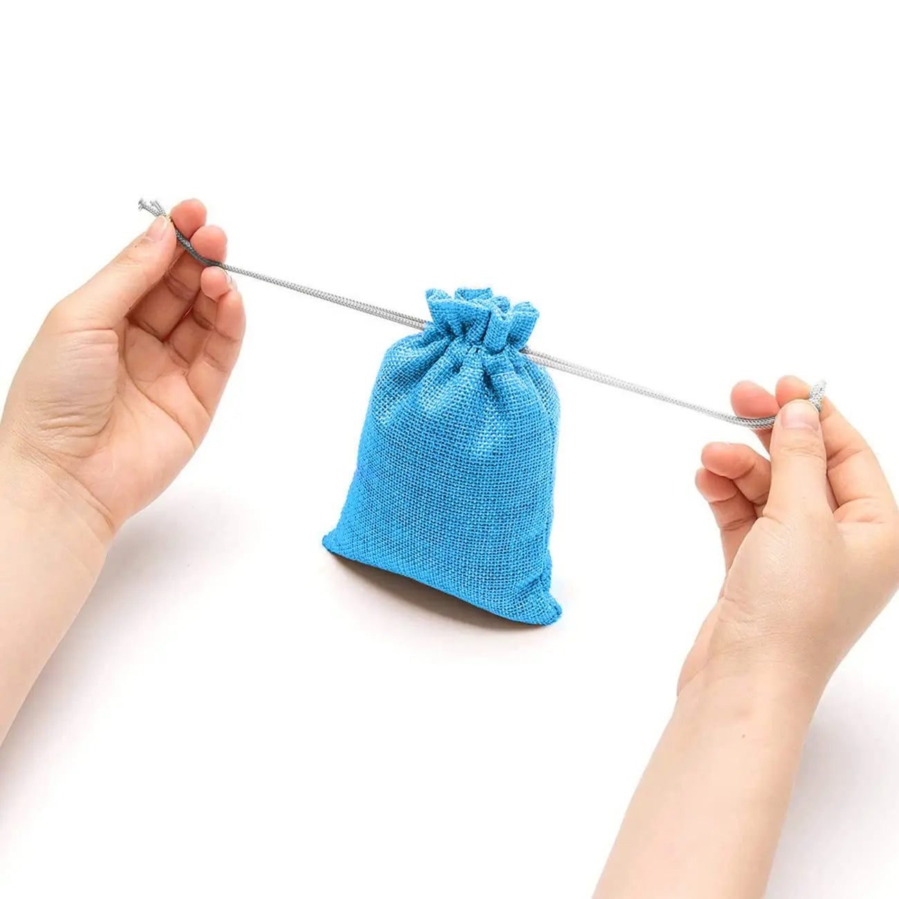 Jute Linen Pouches Christmas, Birthday and Party Favor Bags for Functions- Blue LifeKrafts