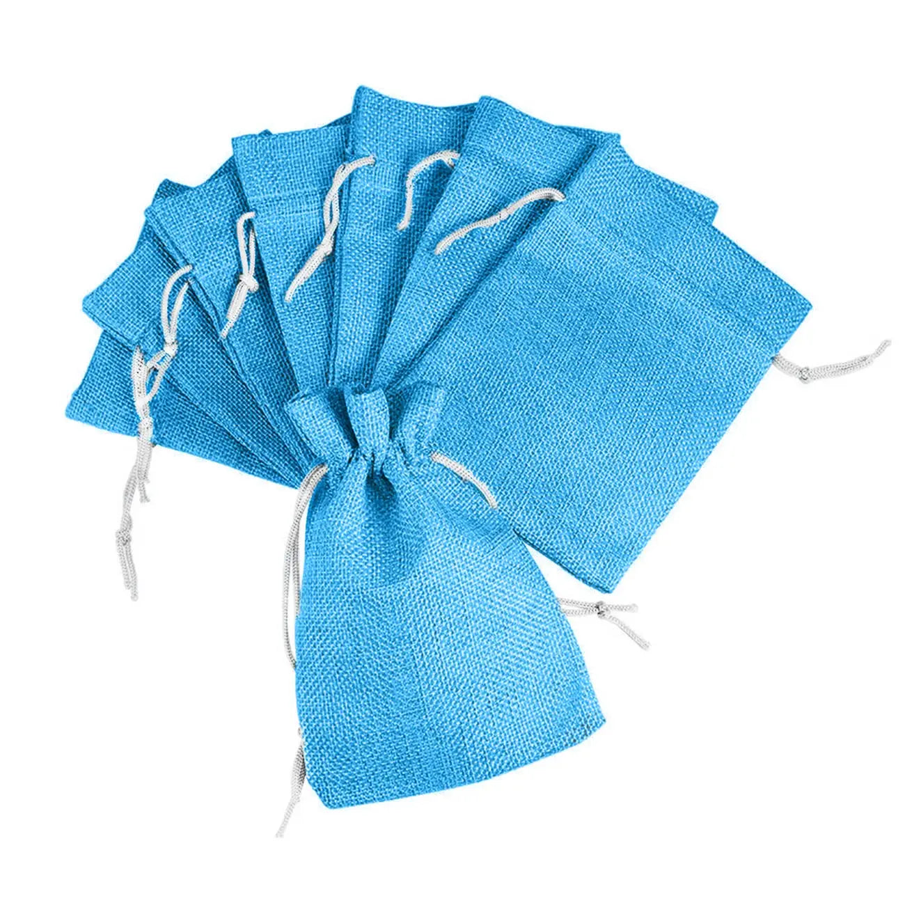 Jute Linen Pouches Christmas, Birthday and Party Favor Bags for Functions- Blue LifeKrafts