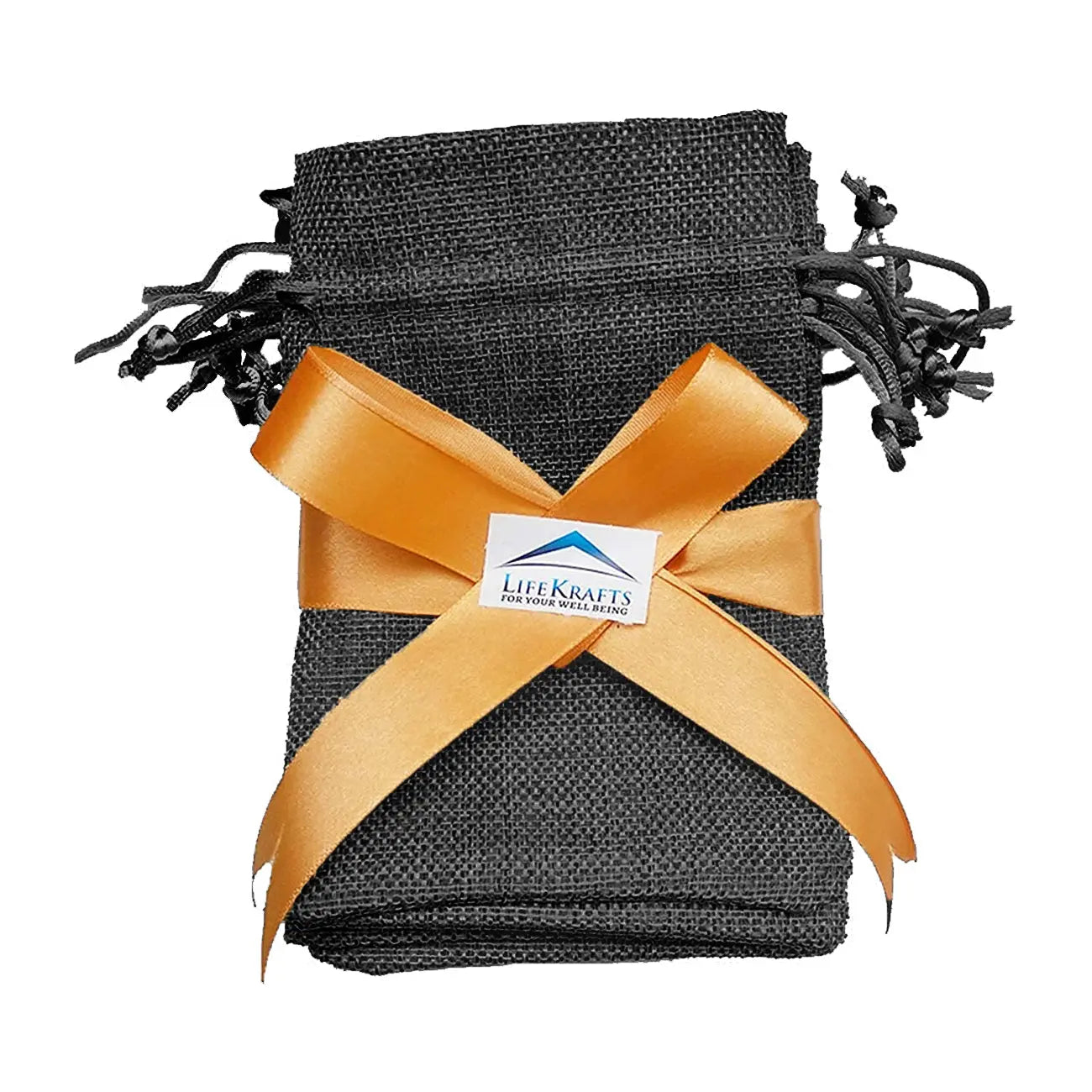 Jute Linen Pouches for Functions, Baby Showers, Candy Bags - Black LifeKrafts