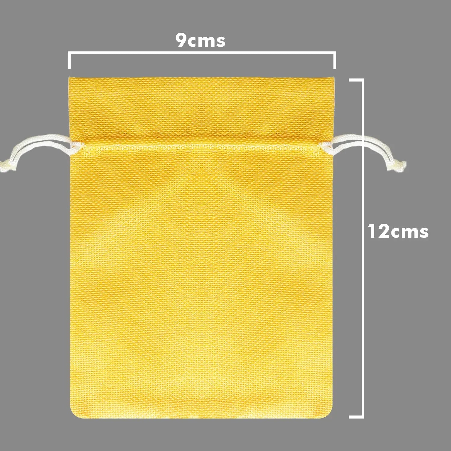 Jute Linen Pouches with White Drawstring, Birthday Favor Bags - Yellow LifeKrafts