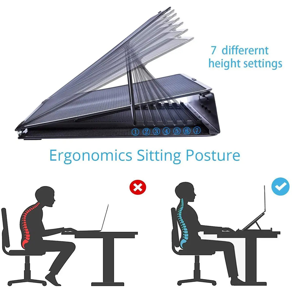 Laptop Tablet Stand, Foldable Portable Ventilated Laptop Holder (Black) laptop stand LifeKrafts