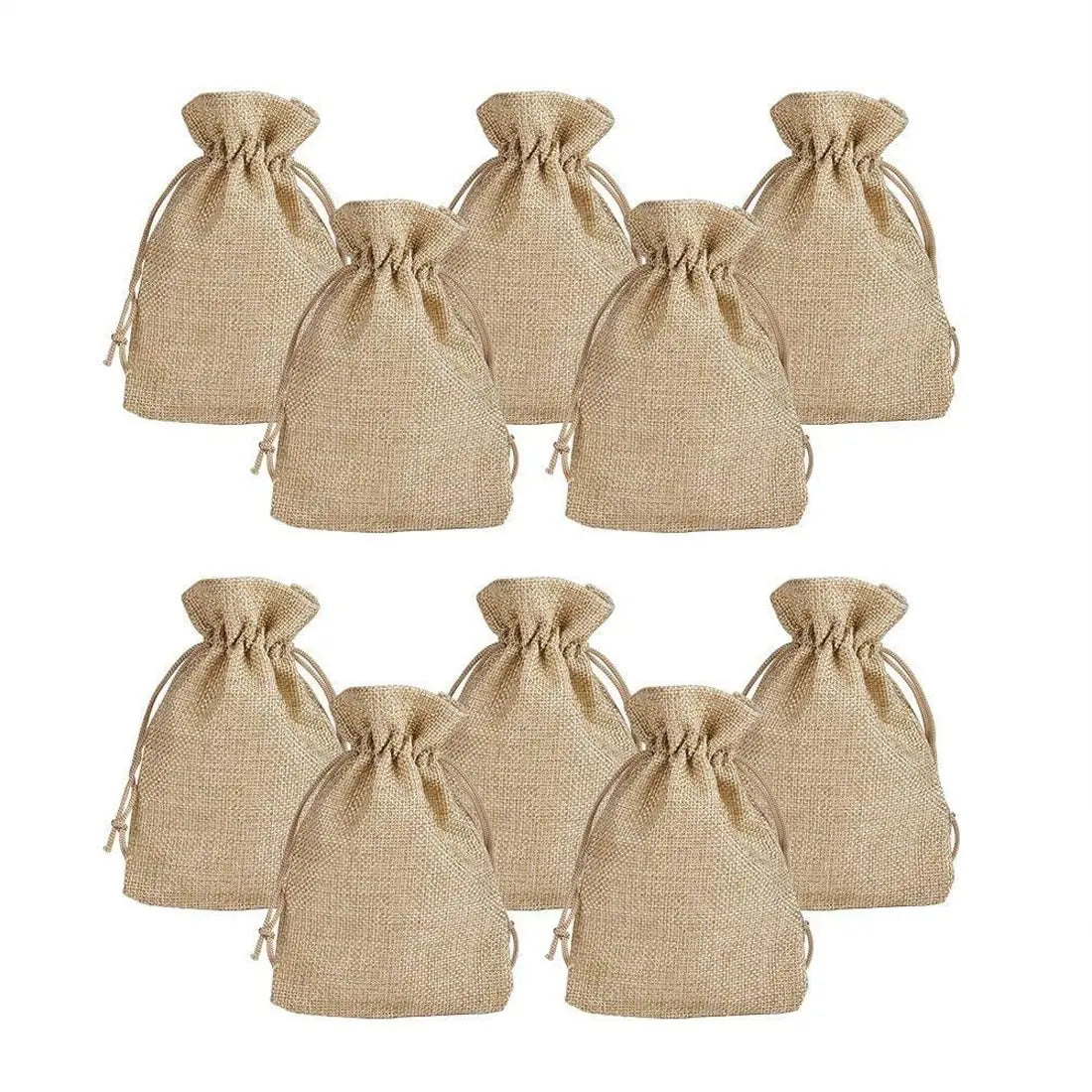 LifeKrafts Drawstring Jute Linen Gift Bags | Natural Jute Color LifeKrafts