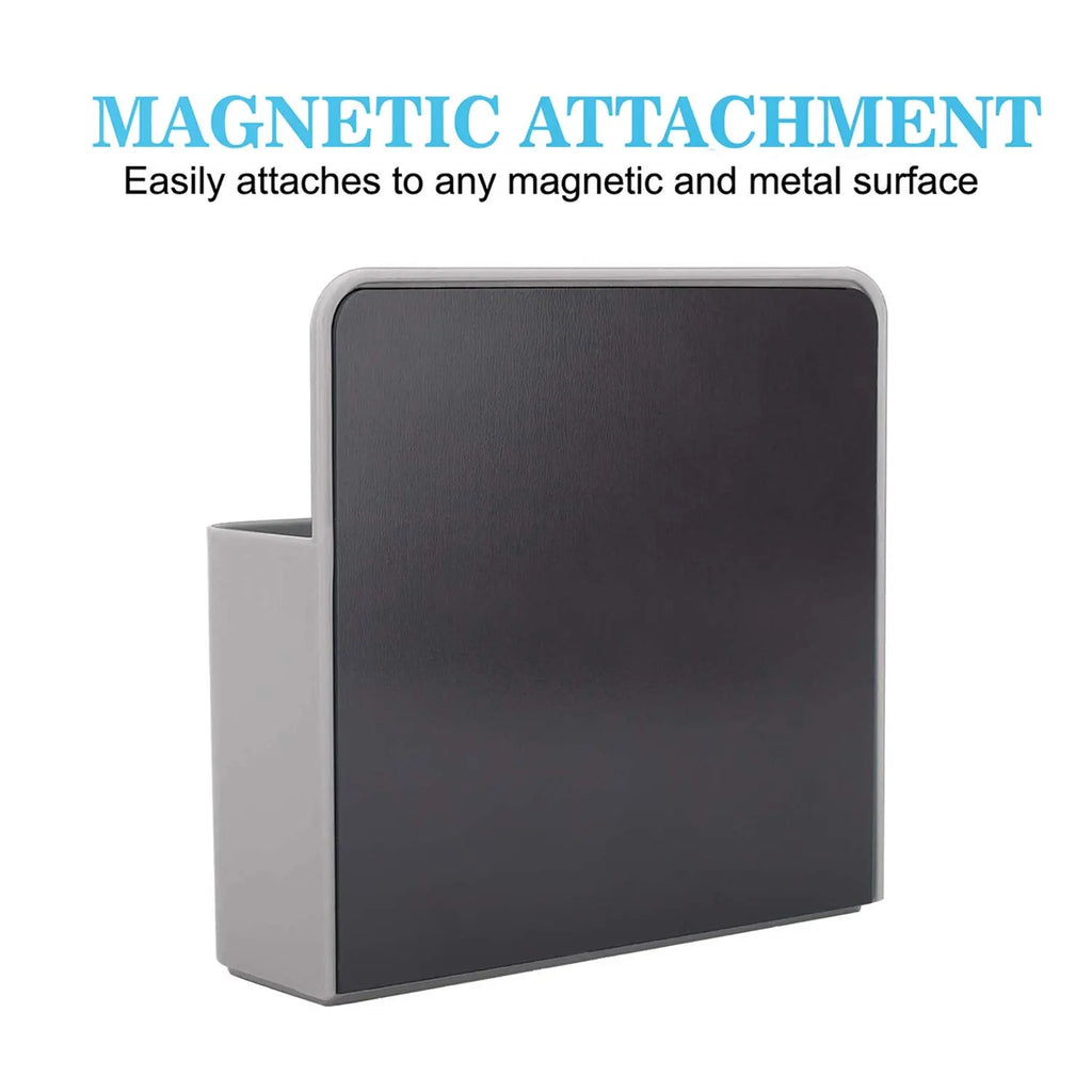 Grey magnetic marker holder with magnetic back for metal surfaces and whiteboards