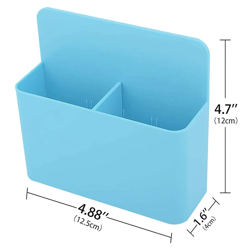 Blue magnetic dry erase marker pen and pencil holder for whiteboard and office organization