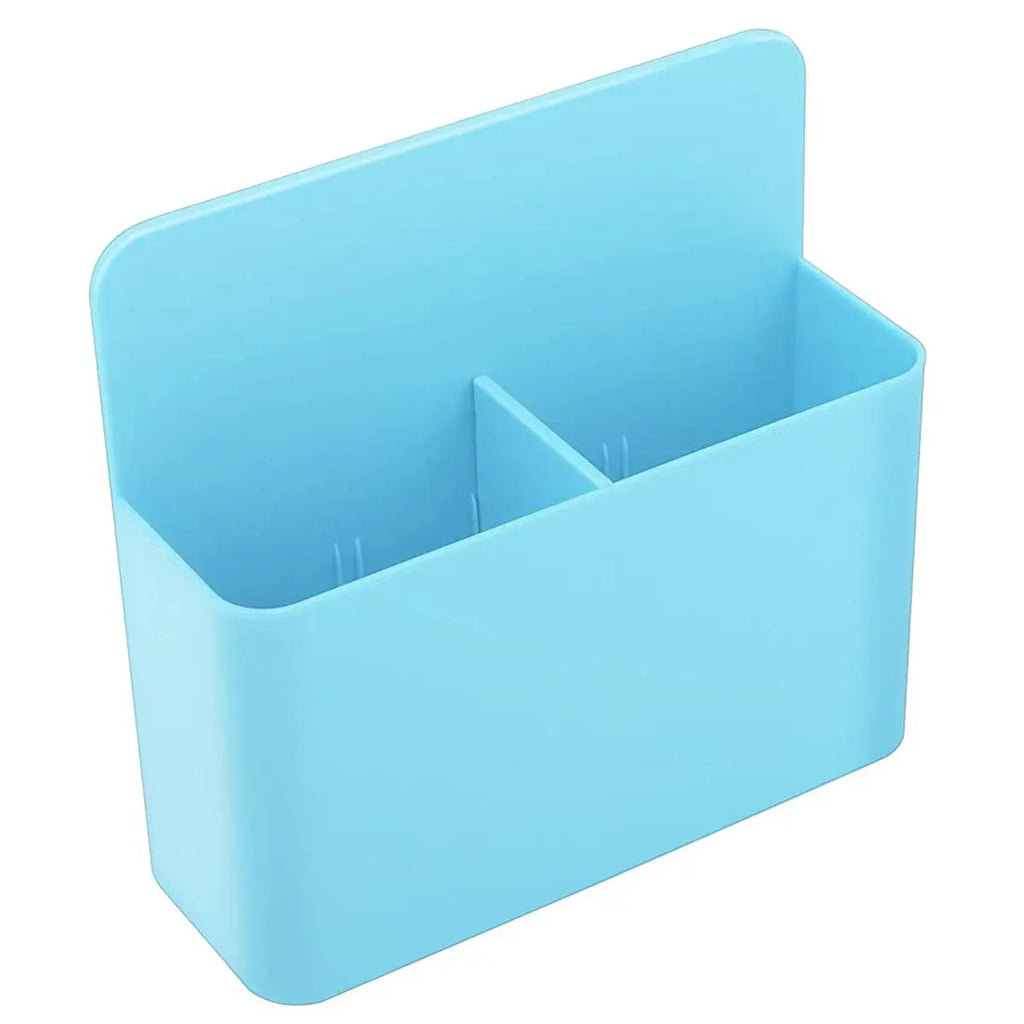 Blue magnetic dry erase marker holder for whiteboards, lockers, cabinets and refrigerators