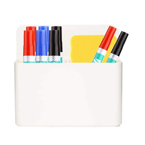 LifeKrafts white magnetic dry erase marker holder for whiteboards and metal surfaces