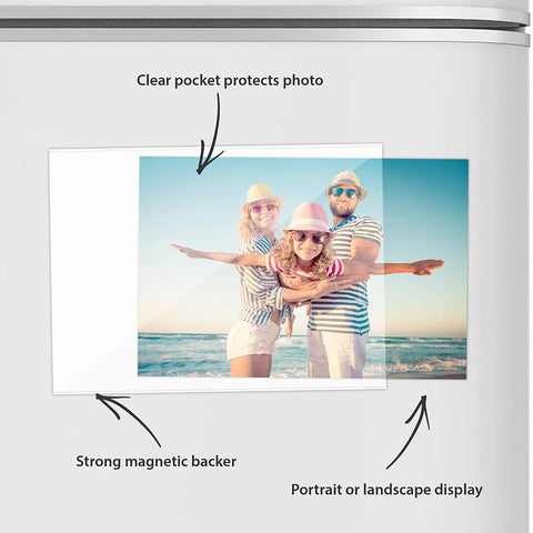 LifeKrafts magnetic photo frame with clear pocket for inserting 6 x 4 inch photos