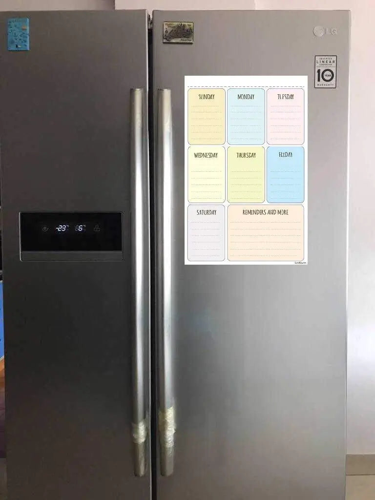 Magnetic Planner Sheet | Dry Erase | 4 Color Pens | LifeKrafts Magnetic Planner Sheet LifeKrafts