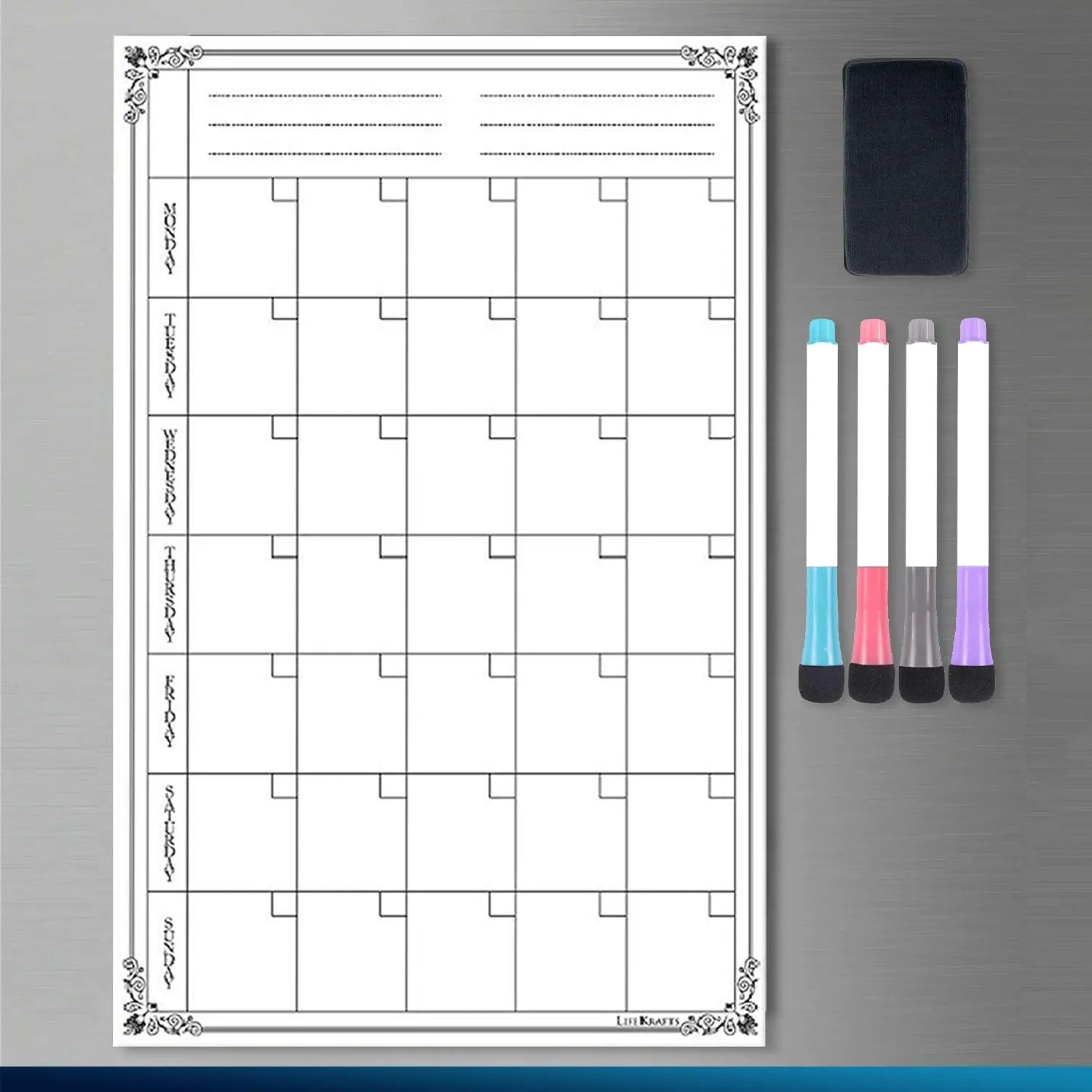 Magnetic Planner Sheet Monthly Planner- Dry | Erase,monthly planner LifeKrafts