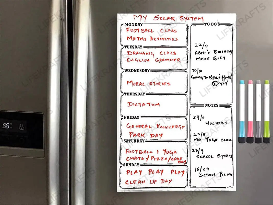 Magnetic Planner Sheet Weekly Black&White - Dry | Erase