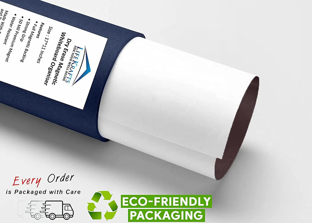LifeKrafts Magnetic Dry Erase Planner Sheet Securely Packed in Eco Friendly Protective Tube Packaging