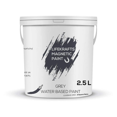 LifeKrafts grey water-based magnetic receptive wall paint 2.5 L container