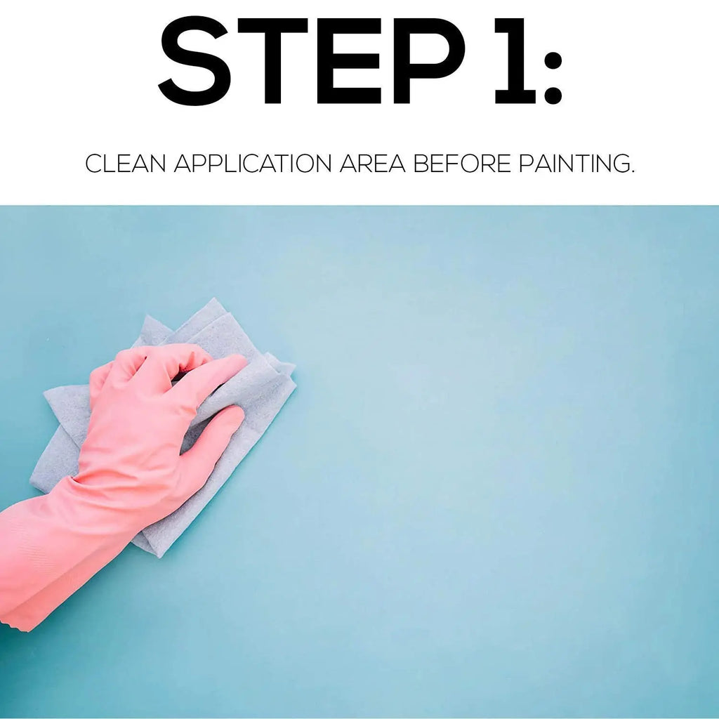 Cleaning wall surface before applying LifeKrafts magnetic receptive wall paint