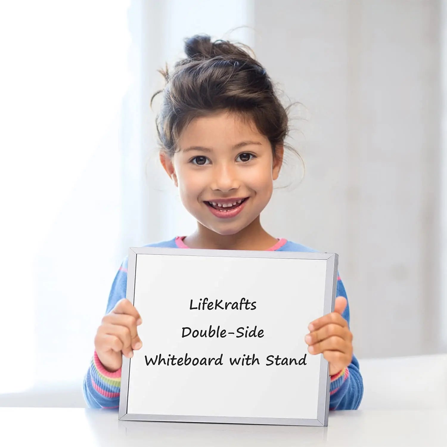 Mini Double-Sided Whiteboard with Stand, Tabletop Portable Easel Board for Kids and Adults , Size( 12 x 10 Inches ) LifeKrafts