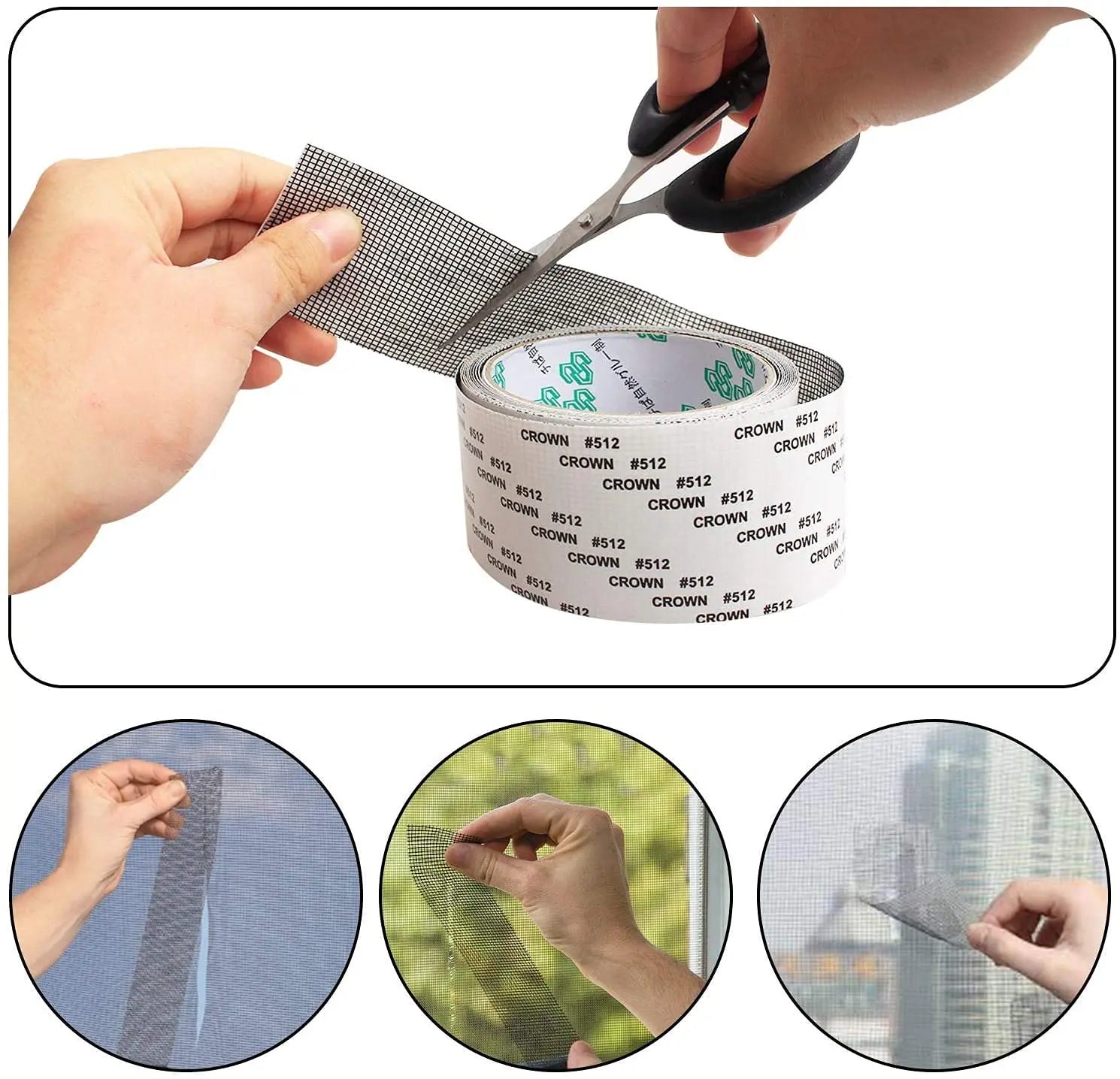 Mosquito Net Patch Repair Tape Grey Color, Size - 5 Meter x 50 MM, For Torn Door Net LifeKrafts
