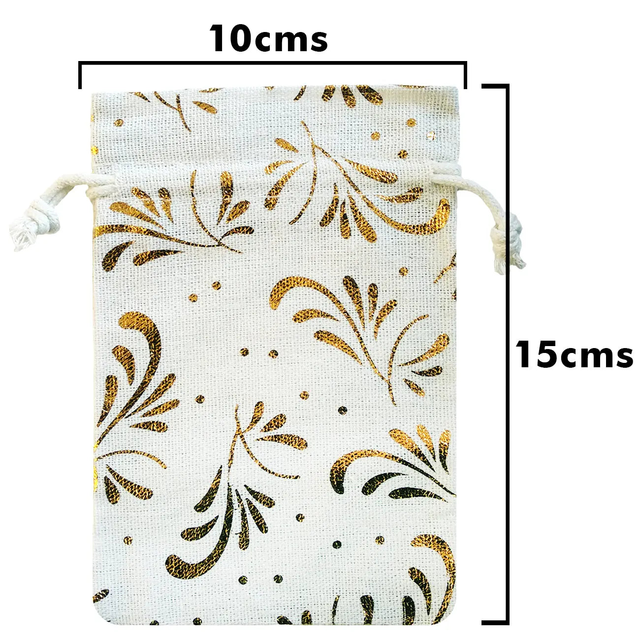 Natural Cotton Printed Drawstring Gift Pouches, Return Gift Bags LifeKrafts