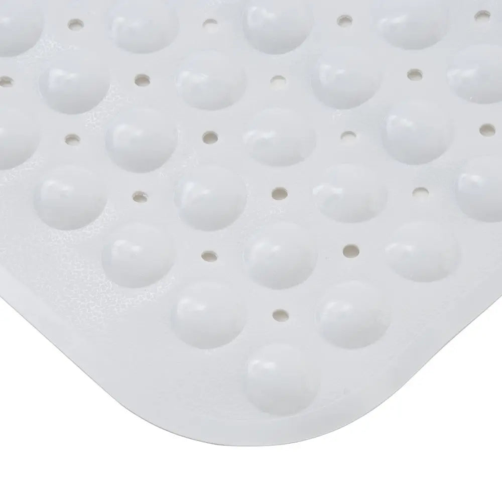 White Soft-Pebble anti-slip shower bath mat with textured surface for bathroom use