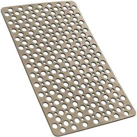 LifeKrafts brown non-slip shower hole bath mat with suction cups and drain holes