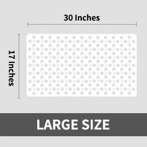 LifeKrafts white non-slip hole bath mat size 75 x 43 cm for bathroom and shower