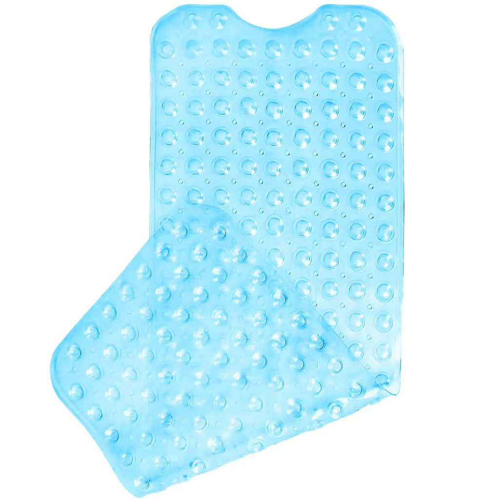 LifeKrafts transparent blue soft pebble anti-slip bath mat 100 x 40 cm