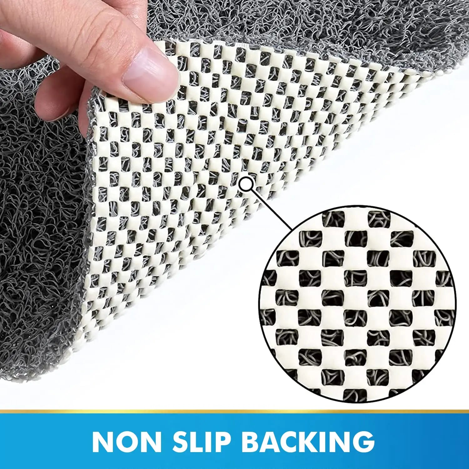 PVC Loofah Anti-Slip Shower Mat with Non-Slip Textured Backing Quick Drying LifeKrafts