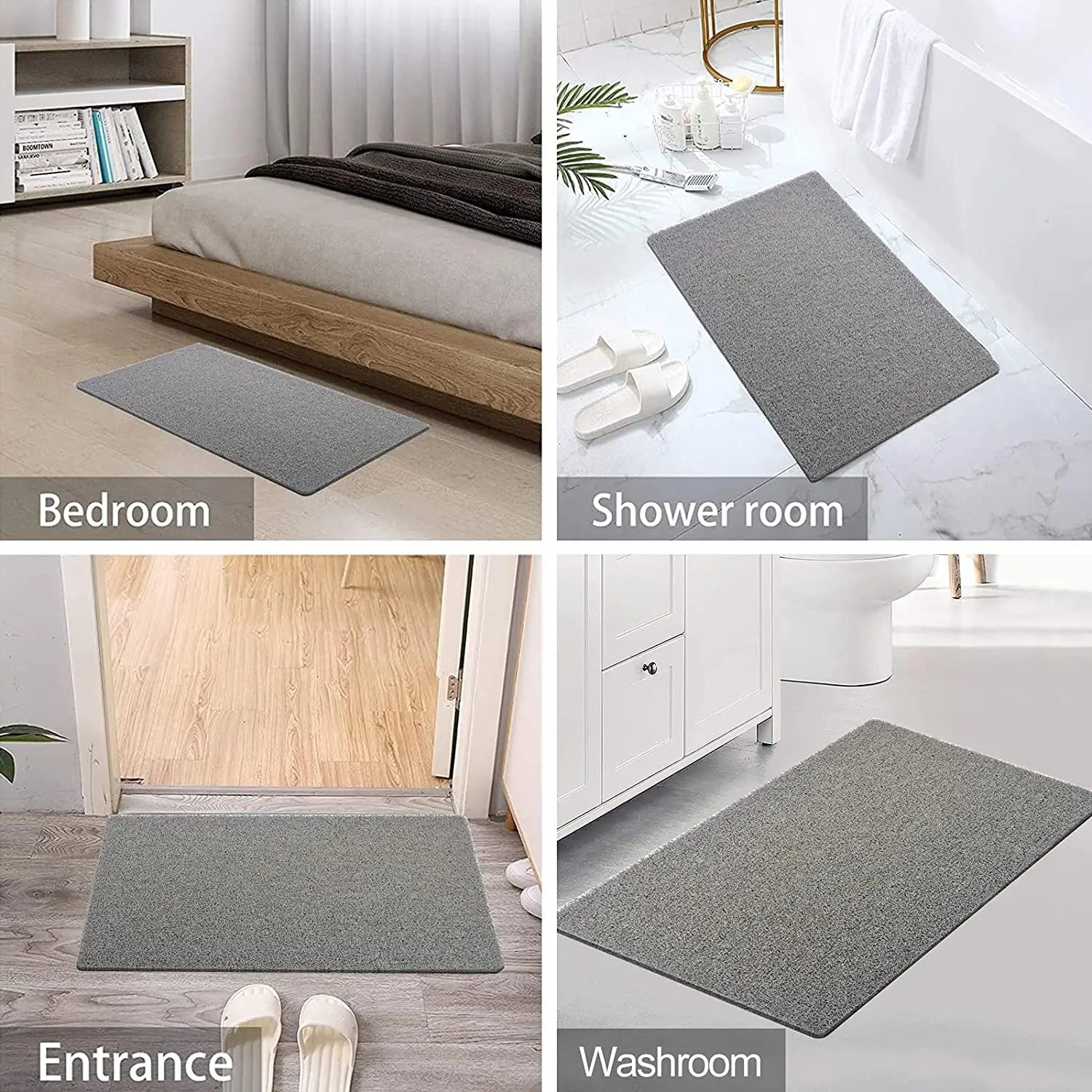 PVC Loofah Anti-Slip Shower Mat with Non-Slip Textured Backing Quick Drying LifeKrafts