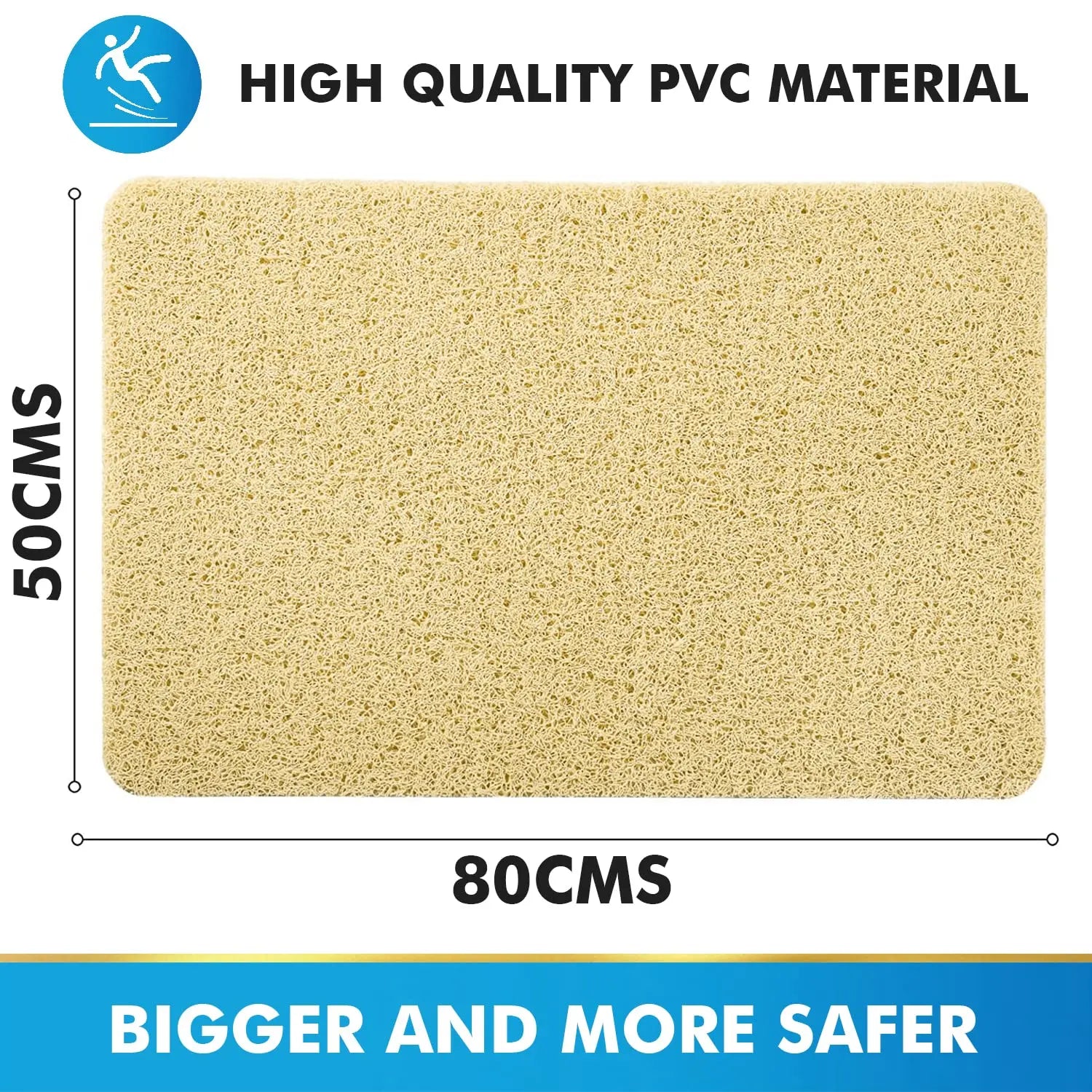 PVC Loofah Anti-Slip Shower Mat with Non-Slip Textured Backing Quick Drying LifeKrafts