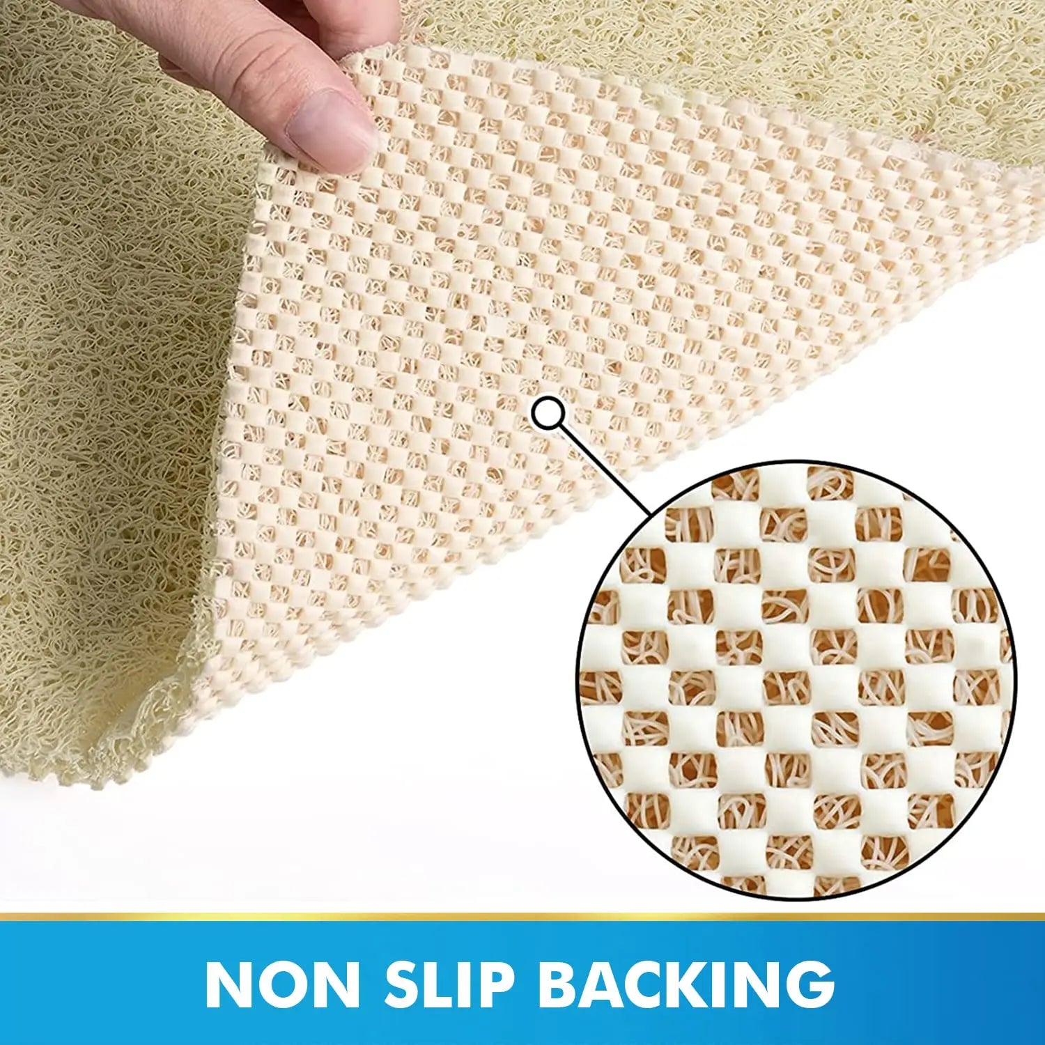 PVC Loofah Anti-Slip Shower Mat with Non-Slip Textured Backing Quick Drying LifeKrafts