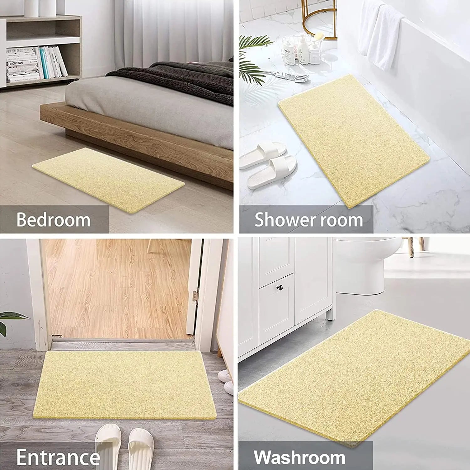 PVC Loofah Anti-Slip Shower Mat with Non-Slip Textured Backing Quick Drying LifeKrafts