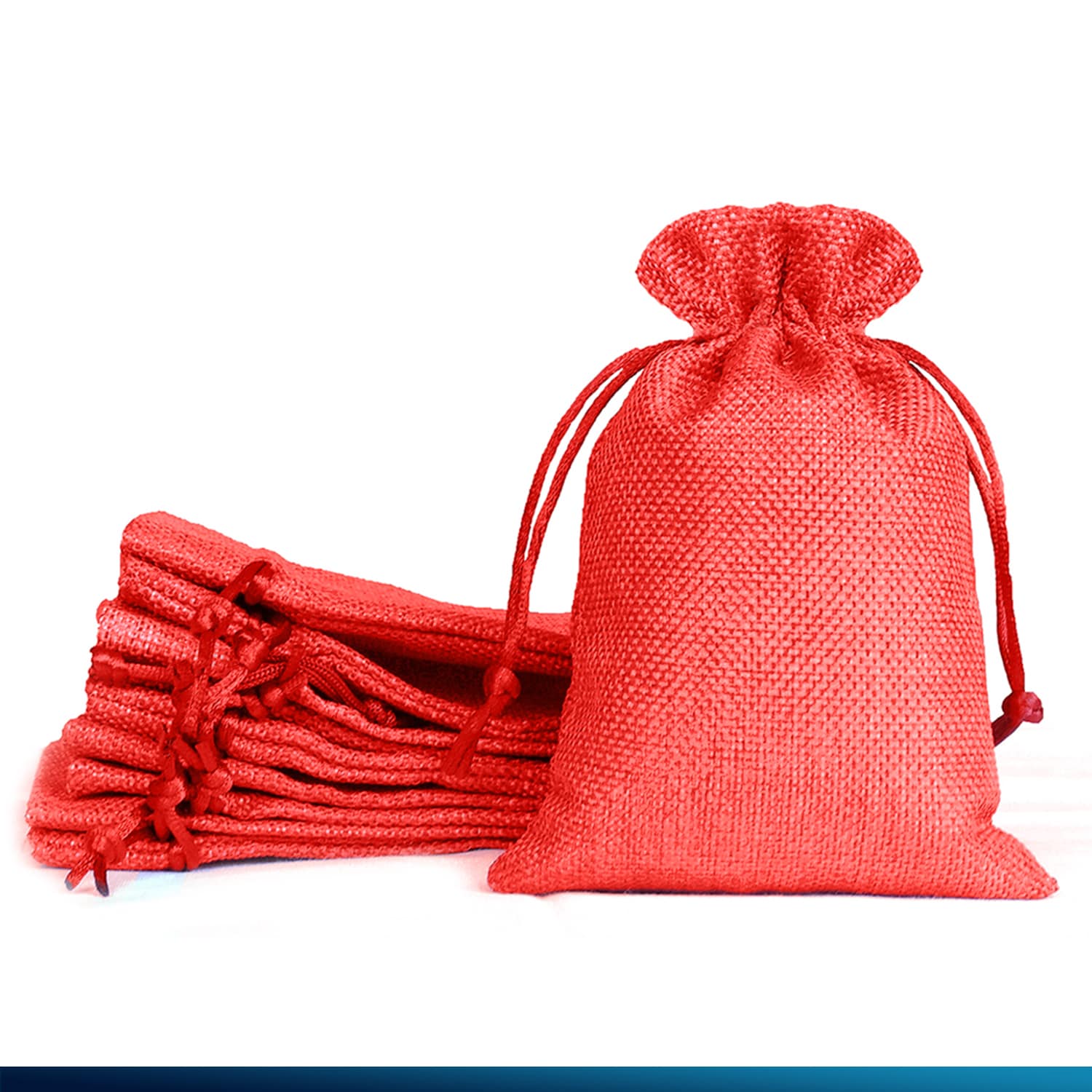 Drawstring Linen Gift Bags for packing- Red LifeKrafts