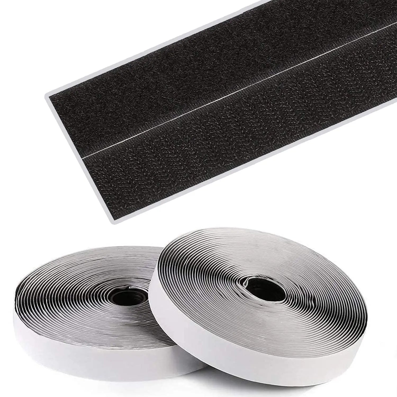 Self Adhesive Hook Tape and Self Adhesive Loop Tape - Black Color (25mm) LifeKrafts