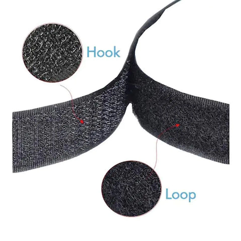 LifeKrafts black hook and loop tape roll with self-adhesive hook and non-adhesive loop