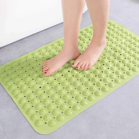 LifeKrafts green Accu-Pebble anti-slip bath mat for shower and bathroom floor use