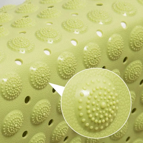 LifeKrafts green Accu-Pebble anti-slip bath mat for shower and bathroom floor use