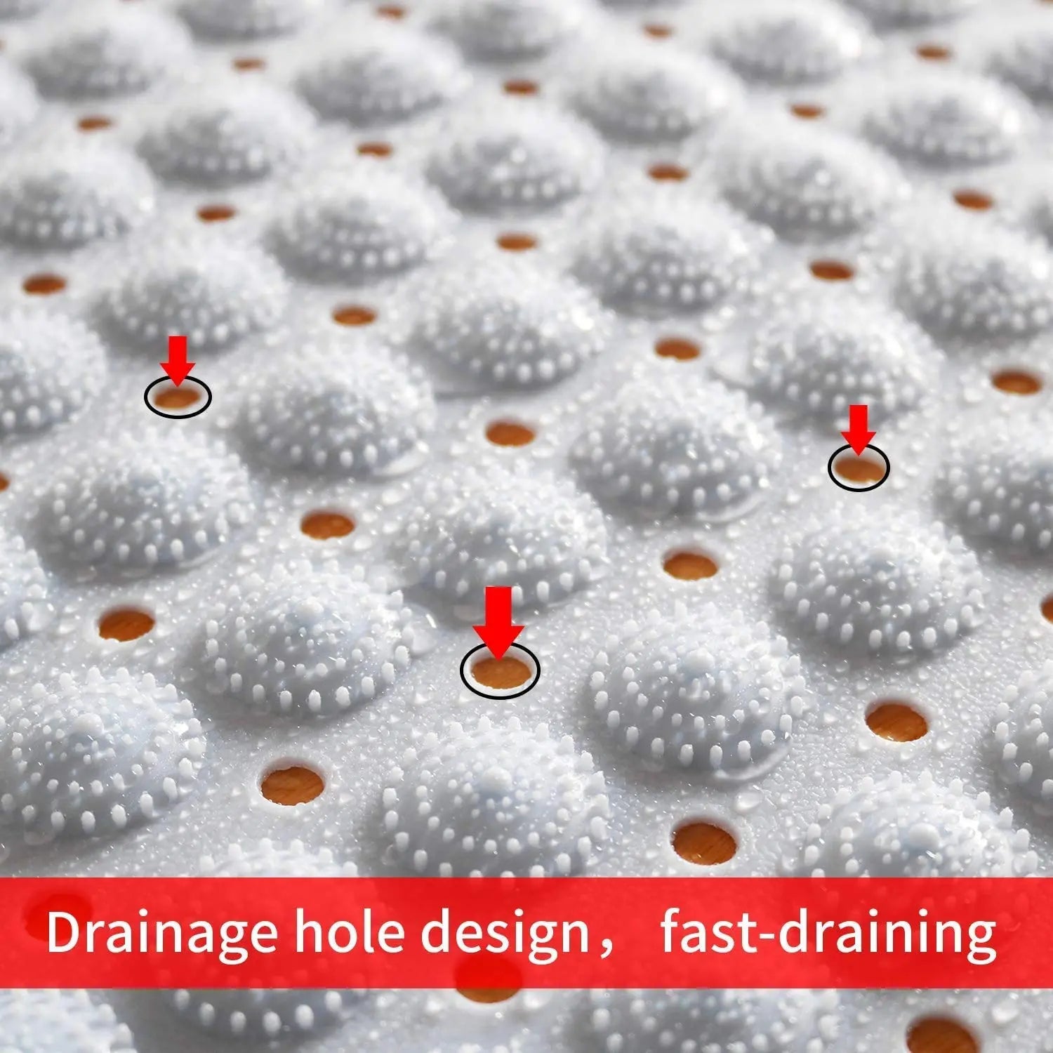 Vinyl Anti-Slip Bath Mat with Suction cup Accu-Pebble  - Grey(88*58cm) LifeKrafts