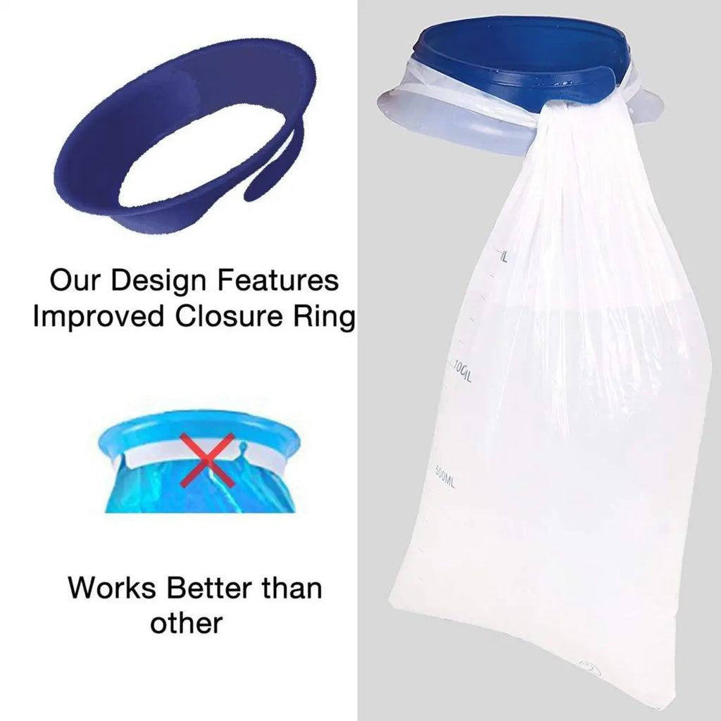 LifeKrafts disposable emesis vomit bag with improved closure ring for secure sealing