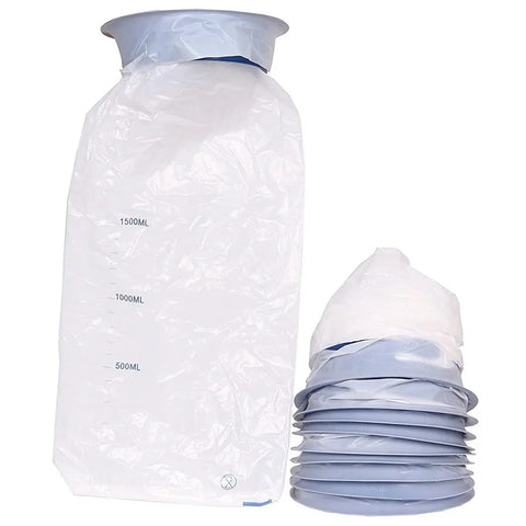 LifeKrafts disposable emesis vomit bags pack showing 1.5 litre bag and compact folded units