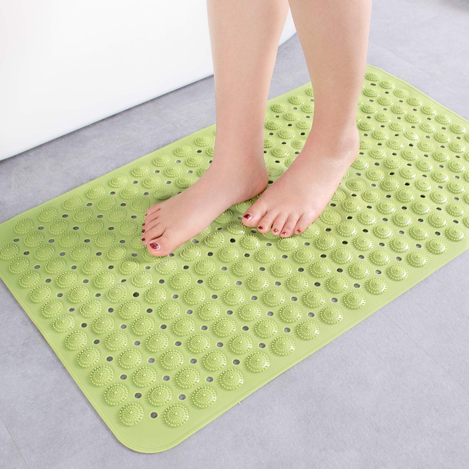 Non-Skid Shower Bath Mats - Foot Massager (88*58 cm)- Green color LifeKrafts