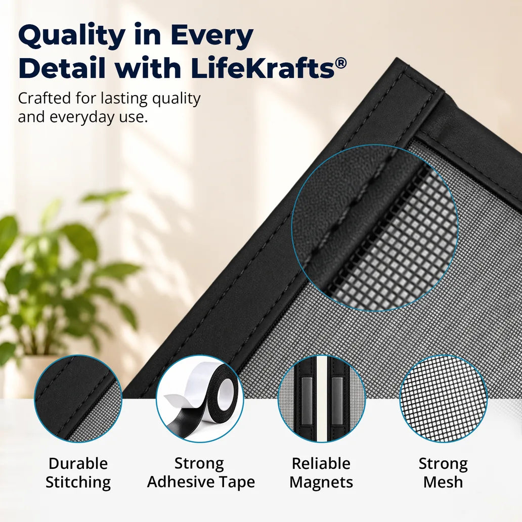 Quality in every detail: durable stitching, strong adhesive tape, reliable magnets and strong mesh